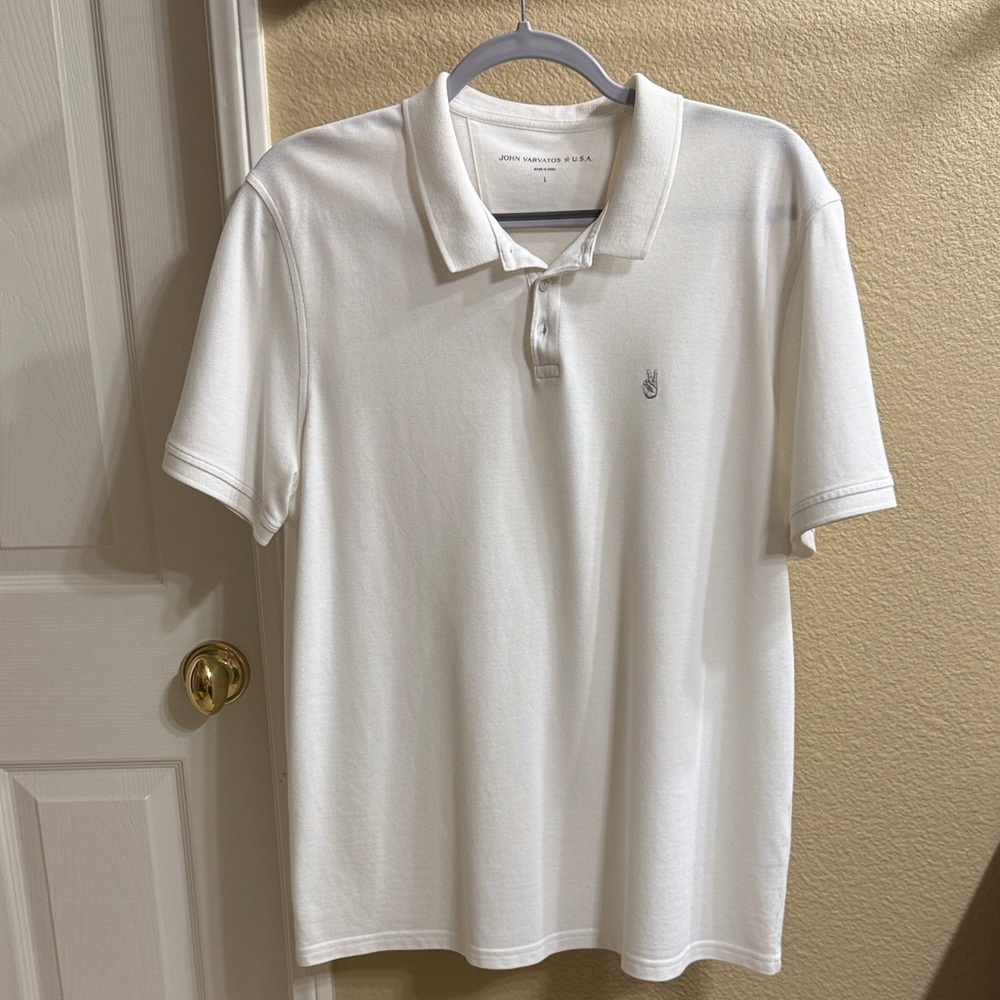 John Varvatos Classic White Polo